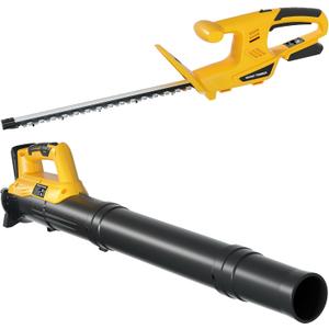 Houselife Cordless Hedge Trimmer and Leaf Blower Combo Compatible with Dewalt 20V Max Battery (Tool Only), 18'' Battery Powered Hedge Trimmers and Electric Leaf Blowers Lawn Care, Yard, Garden