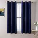 ChrisDowa Grommet Blackout Curtains for Bedroom and Living Room - 2 Panels Set Thermal Insulated Room Darkening Curtains (Navy Blue, 38W x 45L)