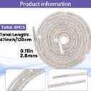 PAGOW Rhinestone Shoe Laces, Glitter Bling ShoeLaces for Sneakers, Crystal Diamond Rope Shoelaces, Round Shoe Strings (120cm, 2 Pairs-ab Color)