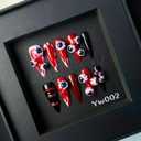 GREENTEA Handmade nail Halloween Scary Eyeball Press-On Nails, Seasonal Nail Art Red and Black Gothic Design, 10 Pieces, Size-M