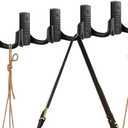 ZSDAJUJU 5 Pack Double Wall Hooks 2-Prong Coat/Hat Die-cast Copper Hooks for Hanging Wall Mount Hanger Clothes, Purse, Bag, Towel Organization Decorative Wall Hooks, Pack 2