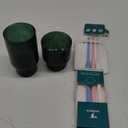 Core Home Ribbed Cooler - Green, 2 Glasses and 3 Reduce Straw