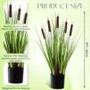 Jexine 4 Pack 2ft/24inch Artificial Grass Plant Outdoor Artificial Greenery Grass in Pot with Fake Brown Cattails for Spring Room Office Indoor Outdoor Decor Housewarming Gifts