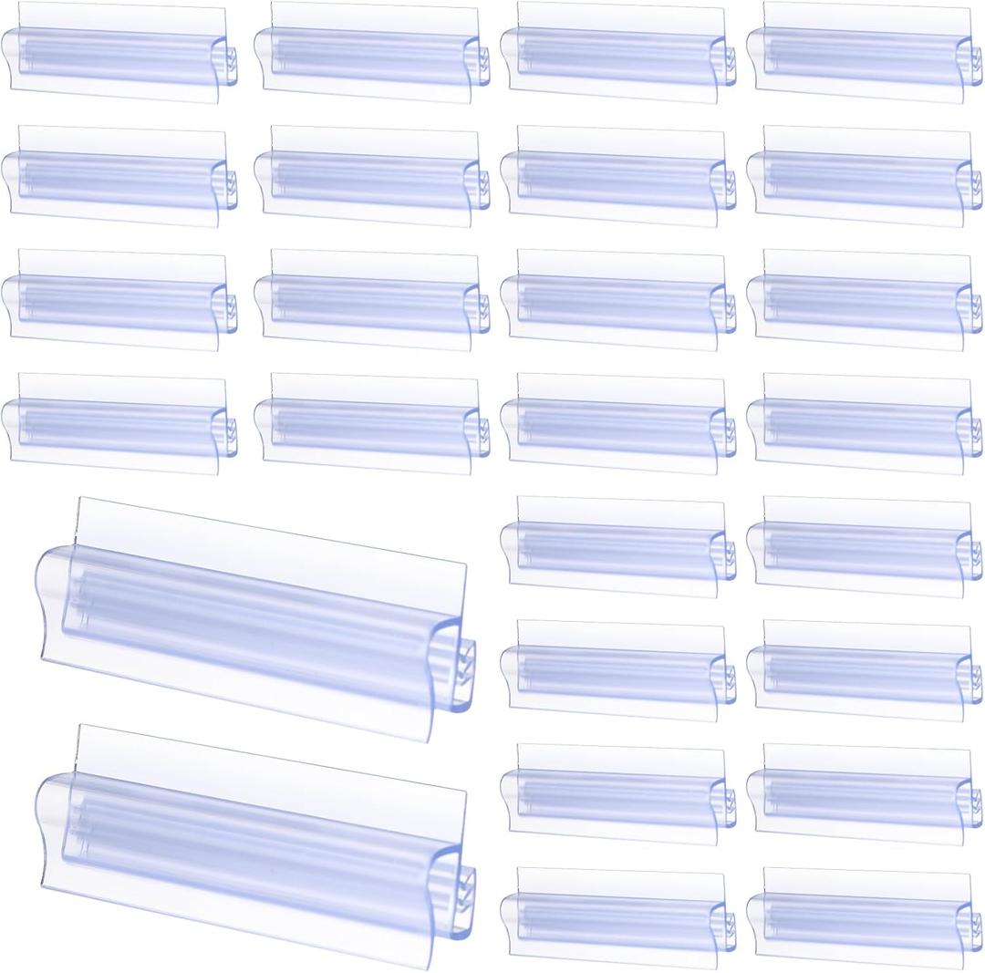 ReliThick 50 Pcs Slatwall Sign Holder PVC Wall Mount Sign Holders Flush Signage Card Grip for Slatwall Panels Supermarket Restaurant Store Garage Retail Shop