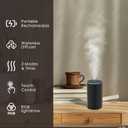 Waterless Essential Oil Diffuser, 7 Colors LED Light, Battery Powered Mini Scent Air Machine, Aromatherapy Mist Diffuser for Home Room Car OfficeBlack Aluminum Alloy (Black) (Black)