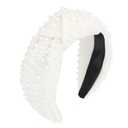YISSION White Knotted Headband for Women - Wide Pearl Embellished Hair Hoop, Stylish Hair Accessory for Daily Wear, Weddings & Casual Outfits
