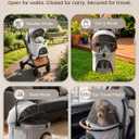 Pet Stroller with Detachable Carrier for Small & Medium Dogs & Cats, Smooth Comfort Ride with Shock-Absorbing Suspension, Foldable Dog Stroller, Compact Storage (Cloud Gray)