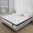 REALONE Full Mattress,10 Inch Hybrid White Mattresses,Gel Memory Foam Spring Mattress in a Box,Medium Firm Pressure Relief