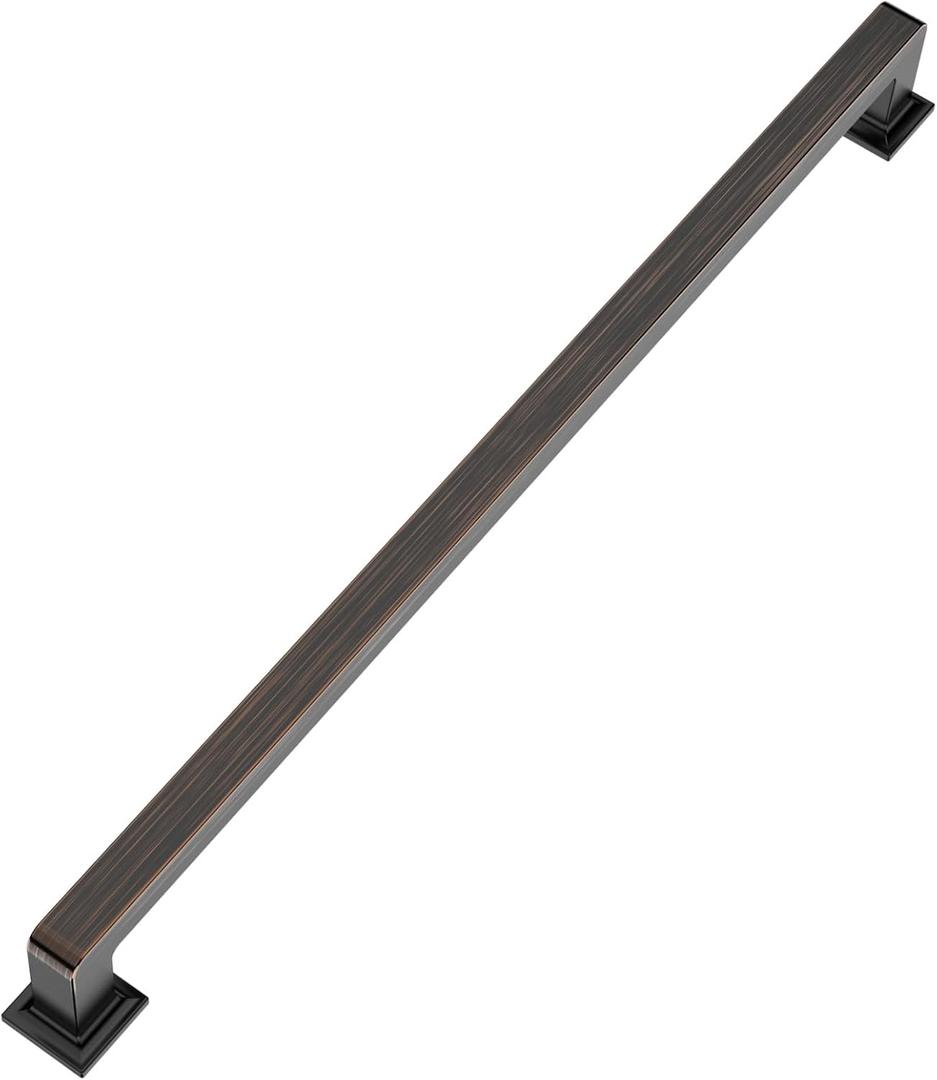 10 Pack Oil Rubbed Bronze Cabinet Pulls: 10 Inch Bronze Handles for Cabinets (10"/256MM Hole Center)