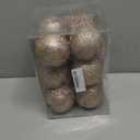 12 Pcs 3.15 Inch Christmas Ball Ornaments Glitter Sequin Ball Large Christmas Tree Decorations Xmas Hanging Balls for Home New Year Holiday Indoor Outdoor Party Decor (Champagne, 3.15 Inch)