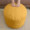 Pouf Ottoman Foot Stools Ottoman with Foam Small Corduroy Ottomans for Living Room Ottomans Pouf 20x15 Floor Poufs Foot Rest for Office Chair Yellow Foot Stool Small