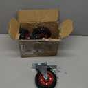 5 Inch Caster Wheels Heavy Duty with Dual-Lock Safety Brake and Rubber Tire Wheels, Heavy Duty - 400 Lbs Per Caster for Workbench, Trolley, Cabinet, Swivel Rubber Wheel 4-Packs with mounting Hardware