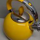 SUSTEAS Stove Top Whistling Tea Kettle - Food Grade Stainless Steel Teakettle Teapot with Cool Touch Ergonomic Handle, With 1 Silicone Pinch Mitt Included, 2.64 Quart,YELLOW