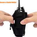 2 x Adjustable Radio Pouch MOLLE Radio Holder for Tactical Duty Belt Two Ways Radio Holster Walkie Talkies Case Rifle Mag Carrier 5.56mm 7.62mm Magazine Nylon Carry Bag for Police Security Rescue (Black)