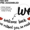 Glitter Black Welcome Back We Missed You So Much Banner,NO DIY,for Welcome Home Celebration Decorations Family Gathering,Back to School Events Military Homecoming Decoration