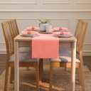 Encasa XO Table Runner 13"x104" Long | Cotton Canvas Fabric | Coral Solid Color | Machine Washable & Durable