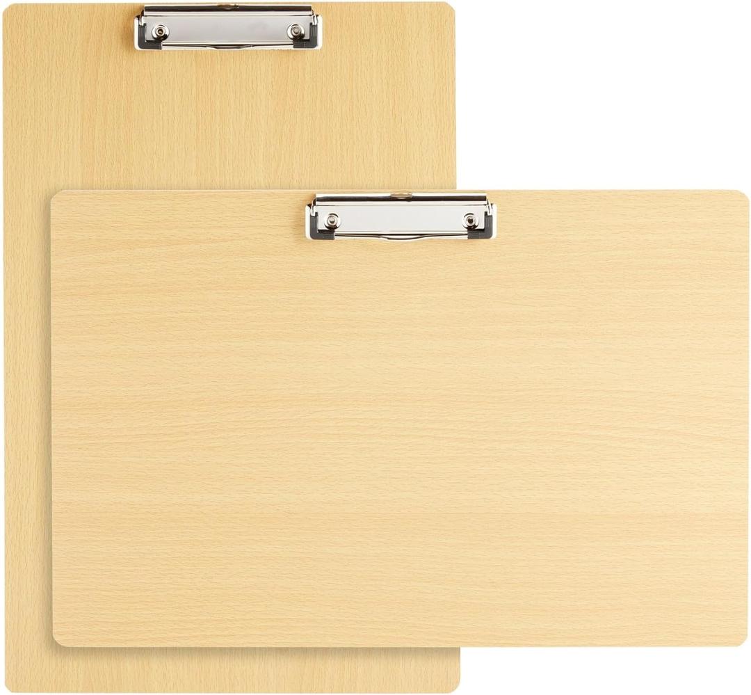 Paper Junkie Extra-Large Legal-Size Wooden Clipboard - Clipboard, Retractable Hook - Surface for Drawing Wooden Board - Multi-Orientation Legal Paper Support - 2-Pack,11.5 x 17.4 in