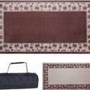 Stylish Camping 209187 9-feet by 18-feet Reversible Mat, Plastic Straw Rug, Large Floor Mat for Outdoors, RV, Patio, Backyard, Picnic, Beach, Camping - Palm Tree Mat (Brown/Beige), 9'x18'