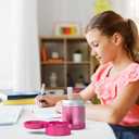 THERMOS FUNTAINER Insulated Food Jar, 10 Ounce, Kid Friendly Food Jar with Foldable Spoon, Pink