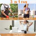 2 x Awonoso AI Portable Personal Waist Neck Rechargeable Fan, 3-Speed ​​10000RPM Brushless Motor Desktop Fan Hands-Free Neck Hanging Fans, 20-Hour Runtime, Wearable Portable Fans (Orange)