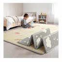 Mallify Extra Large Foldable Play Mat, Reversible Baby Play Mat with Edge Reinforcement, Non-Toxic & Waterproof Baby Mat for Floor, Foam Playmat with Travel Bag, Rainbow, Cloud & Moon, 79"x71"