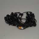 25Ft Light String Set with 25 #10 Plastic Clips, C7 Outdoor String Light Stringer, E12 Sockets 12" Spacing, Light Strand Spool for Christmas Backyard Roofline Wedding Patio Lighting Decor, Black Wire