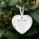 7 x Godmother Christmas Ornament - Godmother Ornaments from Godchild - Godmom Gifts for Christmas from Godchild - Ceramic Hanging Ornament 2025
