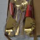 Serving Utensils Set for Buffet, 18 Pack Stainless Steel Serveware, Large Spoons, Slotted Spoon, Forks, Tongs, Butter Knife, Shell Spoons, Soup Ladle, Pie Server, for Party Festival Family, Gold