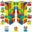 Aidjoin 17Pcs Building Block Party Decorations Set,Including 6 Pcs Large Building Block Decorations Boxes +11PCS Honeycomb Centerpieces, Theme Birthday Party Centerpieces