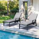 Crestlive Outdoor Chaise Lounge Cushions, 3 Years Fade Resistant Water Resistant Lounge Chair Cushion, 72''L x 21''W, Set of 2, Light Gray