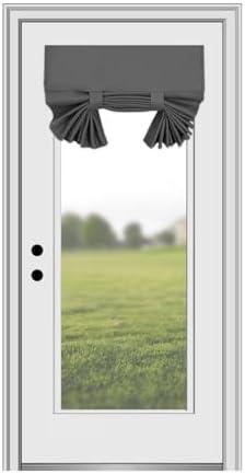 YSYY 100% Blackout French Door Curtains, Wrinkle Free, Room Darkening, Blocks Light and Heat Through Glass. Drill-Free， Easy Installed Door Window Curtains. (Dark Grey,1 Panel, 26"x 72")