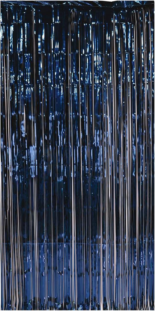 Beistle 1-Ply Tinsel Foil Fringe Curtain Photo Booth Backdrop, Birthday Party Decorations, Wedding Reception, Baby Shower Celebration, Graduation Supplies