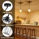 Crystal Pendant Lights Kitchen Island, 2 Pack Modern Black Kitchen Pendant Light Fixtures, Small Hexagonal Crystal Hanging Lights for Kitchen Island, Dining Room, Hallway, Foyer, Entryways