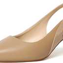 Mostrin Nude Kitten Heels for Women Tan Slingback Pointed Closed Toe Heels Women's Pumps Shoes Dressy for Office Work Party Size 8.5