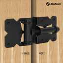 Self-Closing Gate Hinges, Heavy Duty Door Hinges for Wooden/Vinyl/PVC Fences, 90 Degree Adjustable Gate Hinge Hardware Kit with Spring Adjuster Tool, Black(1 Pair-2 Hinges)