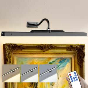 24 Inch Picture Light - Black 6000mAh Battery Operated Wireless Wall Sconce with Remote & Timer for Paintings, Gallery, Mirror & Artwork