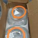 [UPGRADE] 2 Pack Square Super Wide Mouth Airtight Glass Storage Jars with Lids, 1.1 Gallon Glass Container with 2 Measurement Marks, Canning Jars with Leak-proof Lid for Kitchen (Spare Gasket)