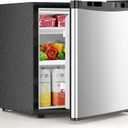 1.6 Cu.ft Mini Fridge with Freezer, Compact Single Reversible Door Refrigerator, Adjustable Thermostat, Ultra Quiet, Energy Efficient for Office, Dorm, Bedroom, Apartment -Silver