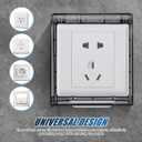 SEWACC Weatherproof Electrical Outlet Cover for 86-Type Switch Outdoor Plug Socket Cover Adhesive Receptacle Protector Splash-proof Wall Socket Box for Bathroom