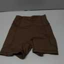 Runhit Women's Biker Shorts No Front Seam 4"/6"/8" High Waist Tummy Control Workout Yoga Gym Running Spandex Shorts Pockets (Brown, XS)