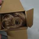 REECHO 12" Ponytail Extension, Classic Loose Curly Wavy Claw Clip Pony tails Hair Extensions Hairpieces for Women - Light Brown with Golden Ends