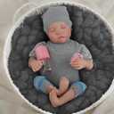 Reborn Baby Dolls 18" Realistic Baby Doll Real Life Like Sleeping Baby Doll for Girls Boys with a Bear Toy Reales Muecas para Nias with Birth Certificate & Feeding Kit Toys for Kids Age 3+