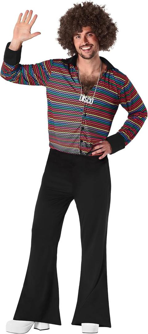 Fun Shack Mens 70s Disco Costume, Retro Outfit for Men, Fever Party Attire, Fun 70s Costume (Medium)