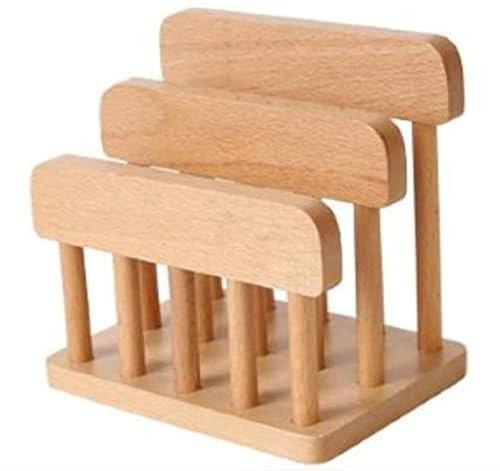 Feel Soon Retail] Beech Wooden Dual Cutting Board Rack Chopping Board Organizer Stand Holder Kitchen