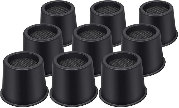 Bed Risers 4 Inch Heavy Duty, Round Furniture Risers for Bed Desk Table Sofa Couch，Bed Lifts Risers, Support up to 3300 Lbs(9 Pack Black)