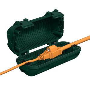 Extension Cord Cover Waterproof, Outdoor Cord Connection Protector for Outside with 4 Removable Latches, Electrical Box Plug Covers for Patio, Power Tools, Holiday Decoration Lights, Green (1 pack)