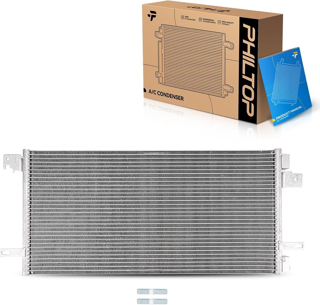 PHILTOP Air Conditioning A/C Condenser for Jeep Patriot 2007-2017 2.4L/2.0L, Jeep Compass 2007-2017 2.4L/2.0L, Dodge Caliber 2007-2012 2.0L/2.4L/2.4T/1.8L, Replace# 3597, 5191252AA, 68004052AB