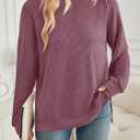 BAISHENGGT Women's Ribbed Sweatshirts Crewneck Casual Long Sleeve Loose Fit Stretchy Fall Tunic Tops (S)