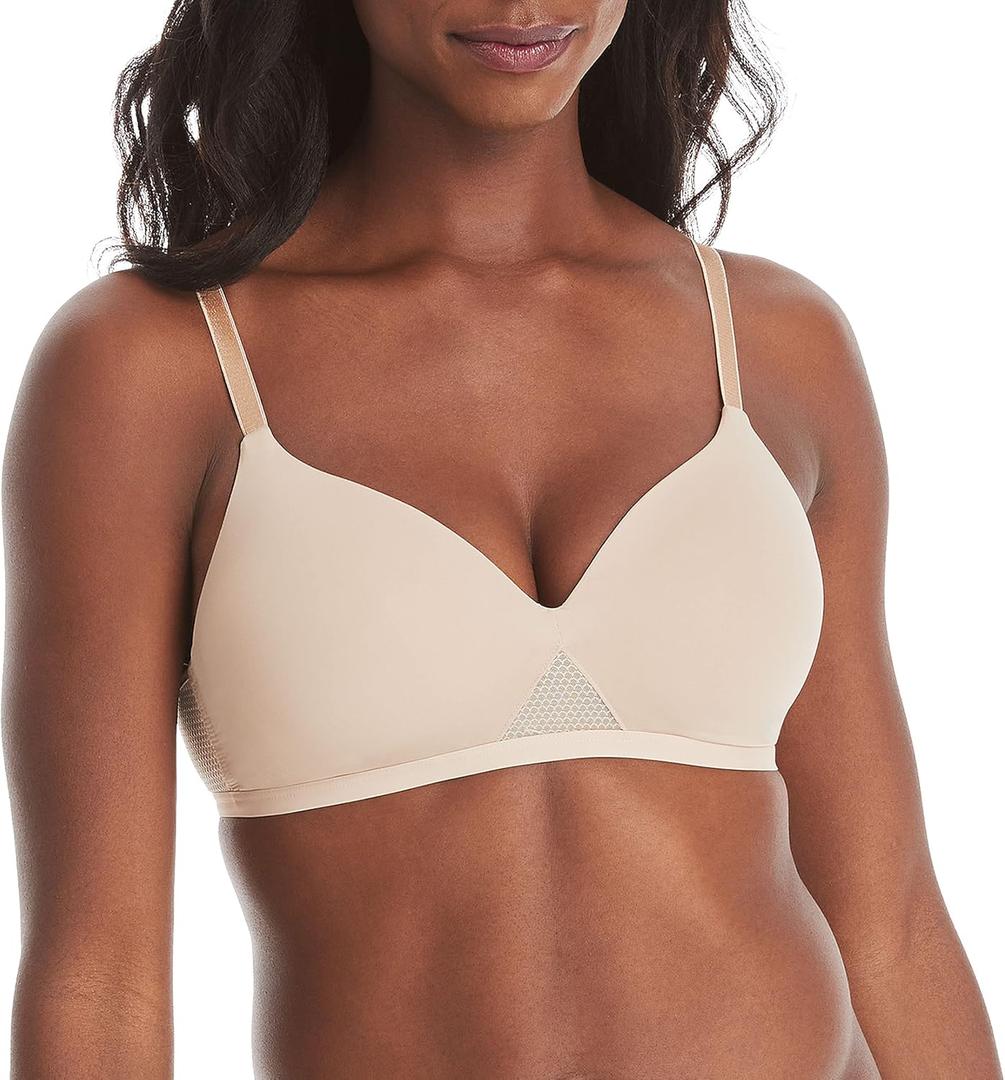 Hanes Women's Oh So Light Wireless T-Shirt Bra with ComfortFlex Fit and Comfort Foam (Large, Nude)