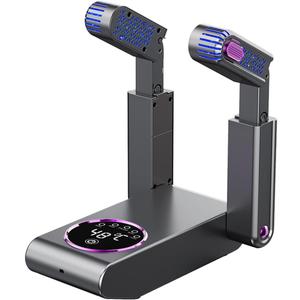 This shoe dryer is a retractable shoe dryer with a flexible design and a timer. It removes moisture and odors, keeping your shoes fresh and dry.